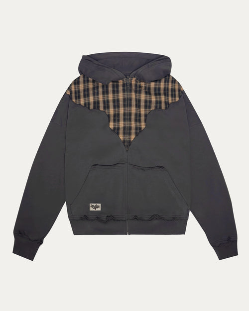 05 Plaid Combo Hoodie Jacket