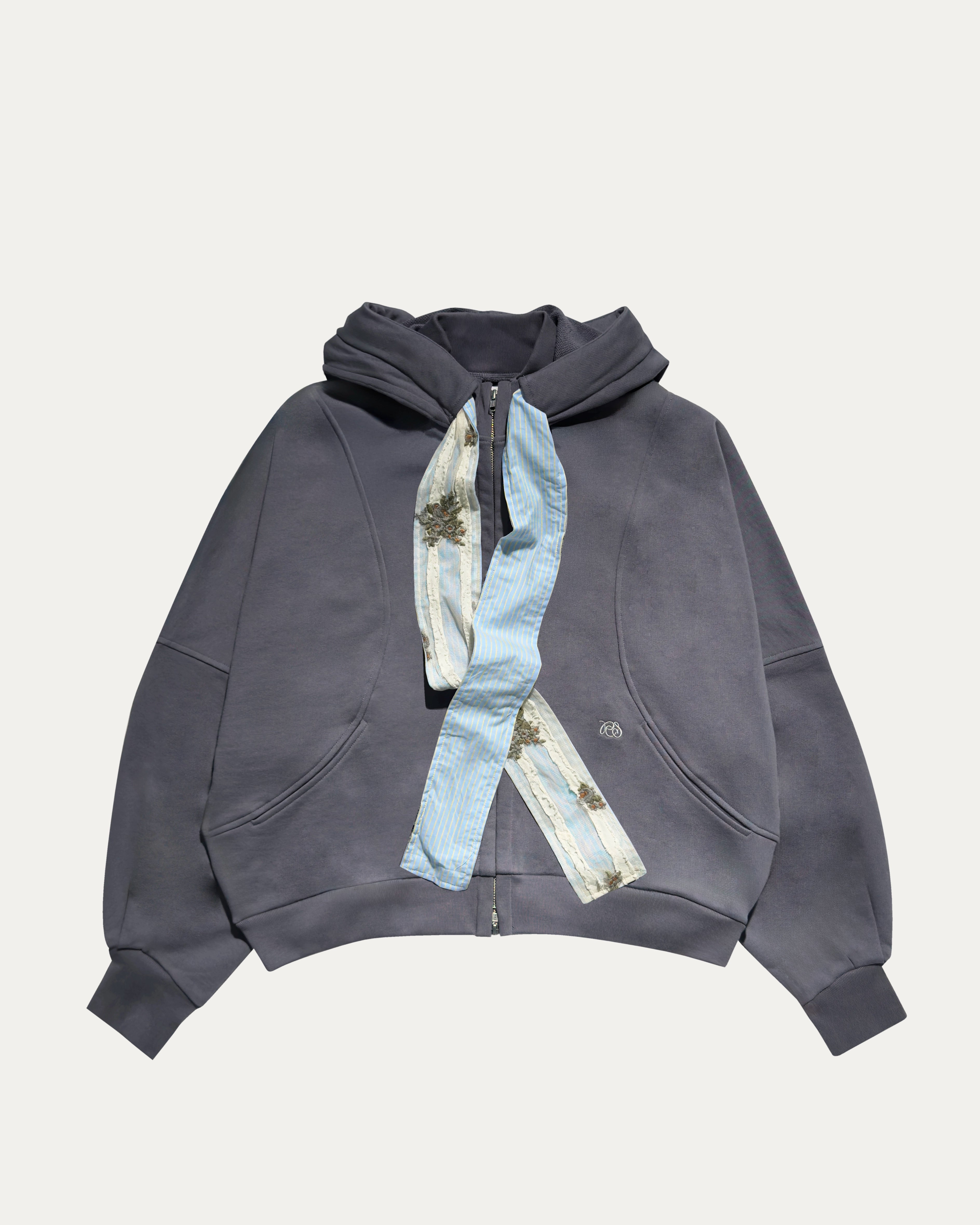 05 Cropped Cat Hoodie Jacket Grey