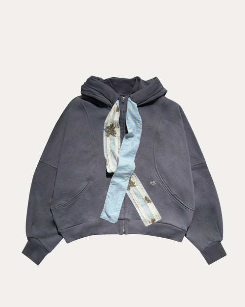 05 Cropped Cat Hoodie Jacket Grey