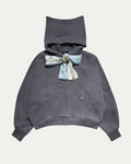 05 Cropped Cat Hoodie Jacket Grey