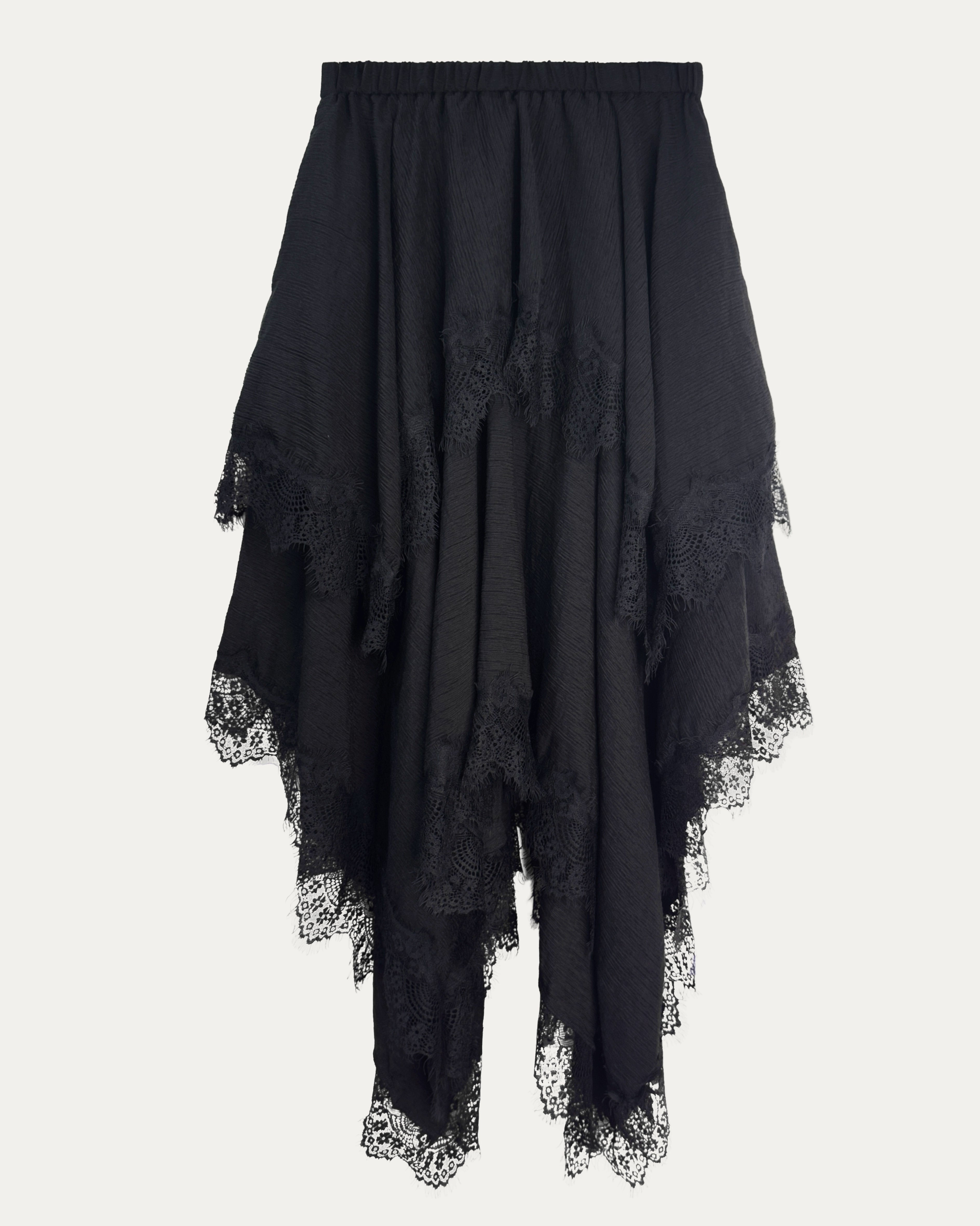 05 Zero Waste Lace Skirt Black