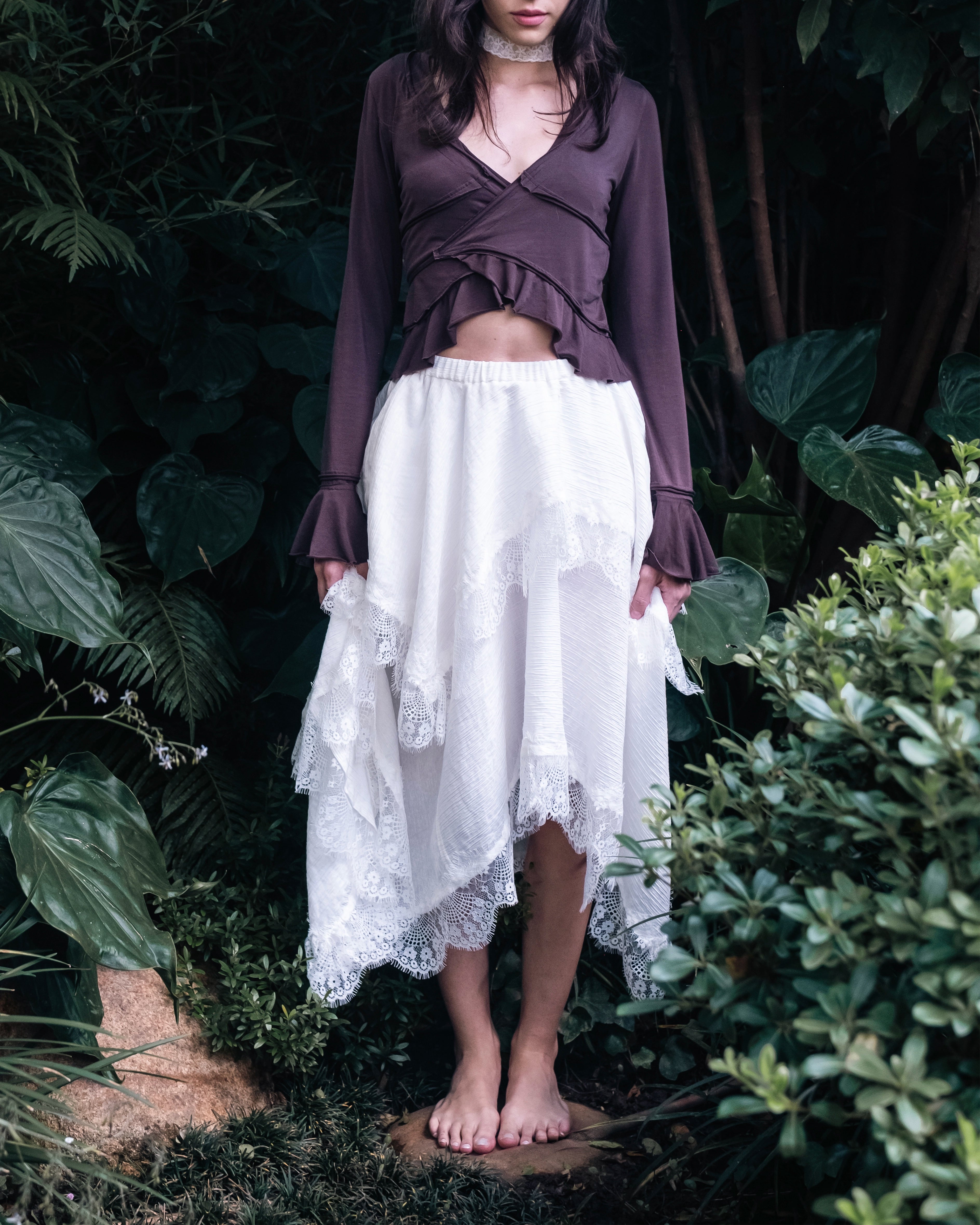05 Zero Waste Lace Skirt White