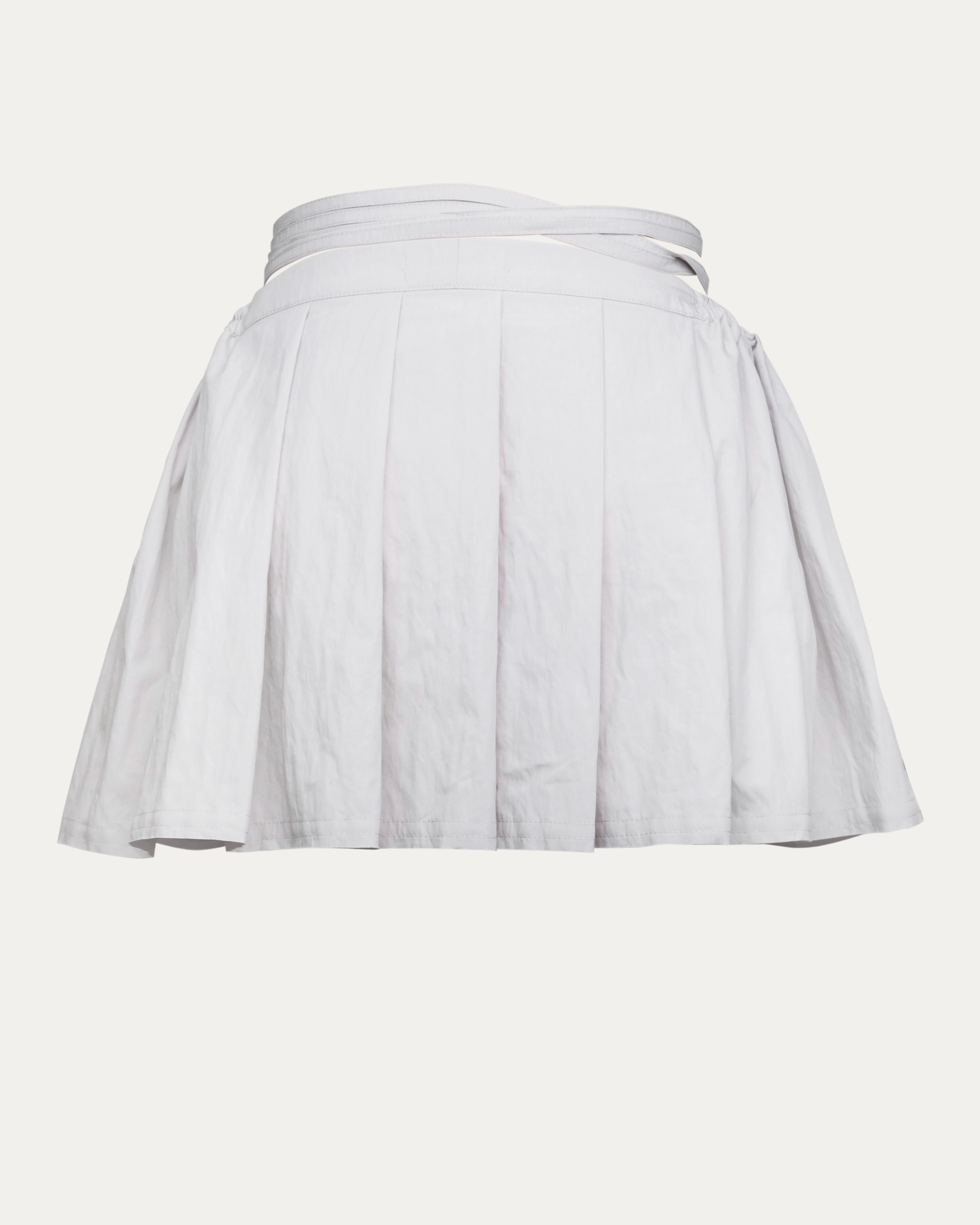 04 Zero Waste Pleated Mini Skirt Off White