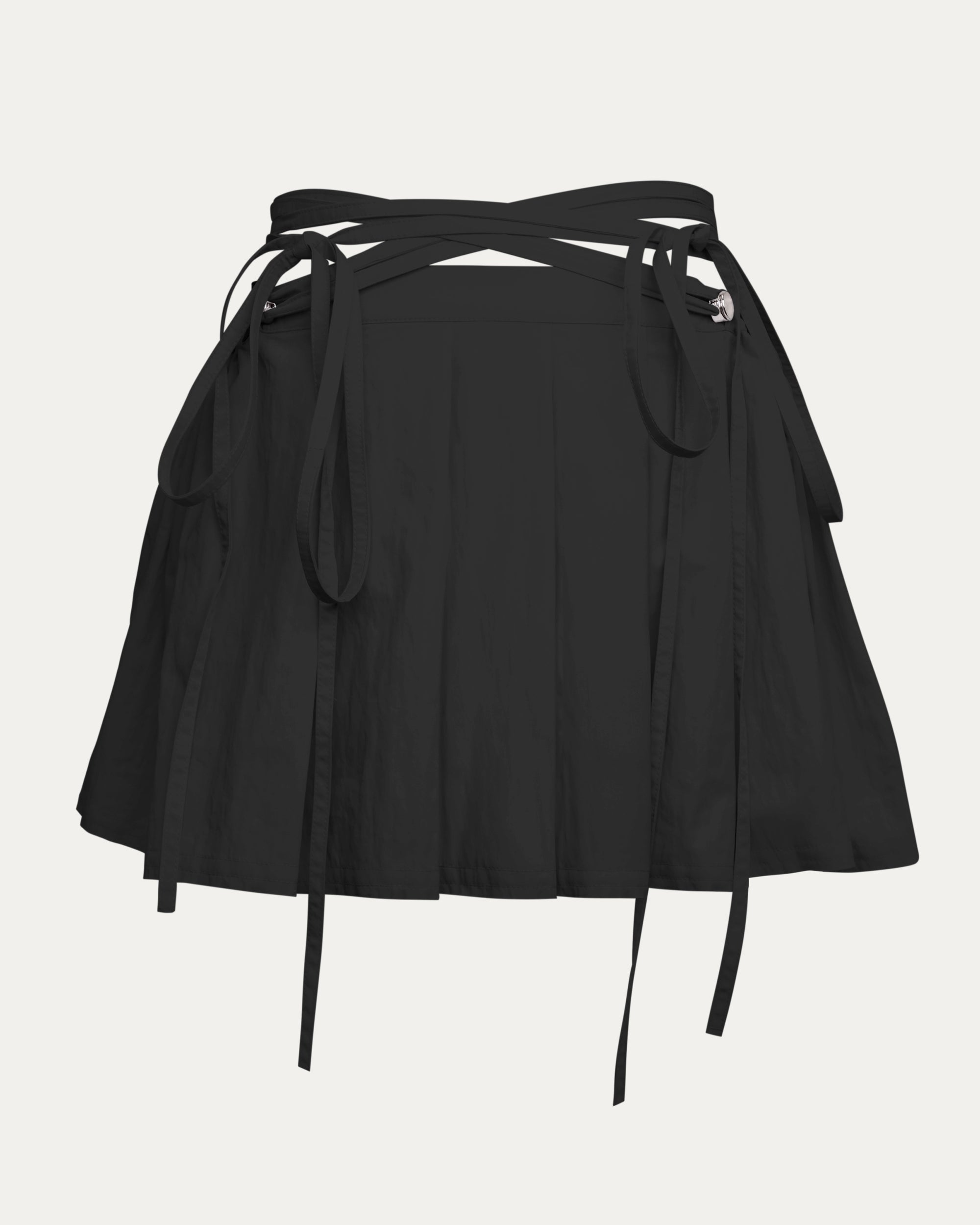 04 Zero Waste Pleated Mini Skirt Black