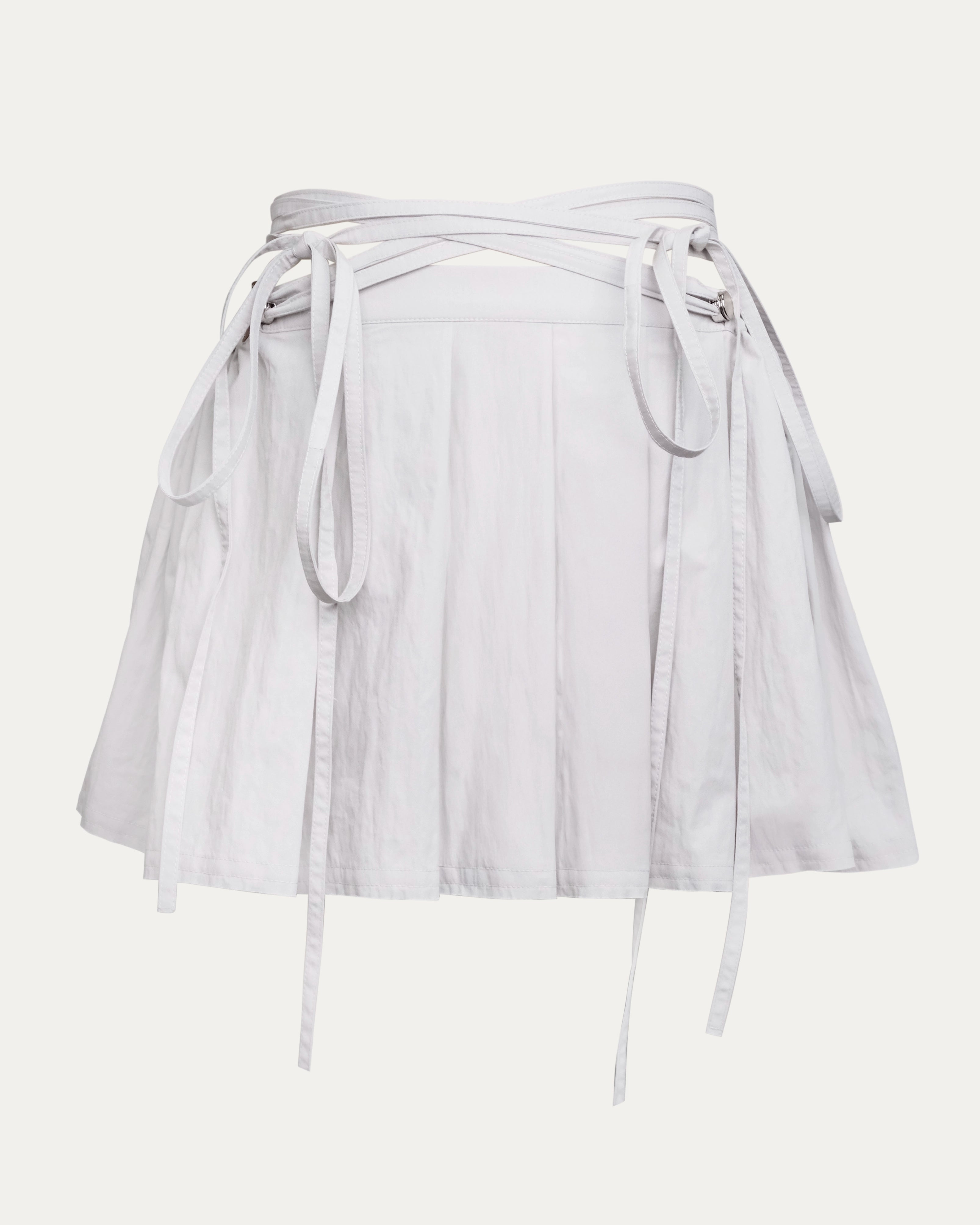 04 Zero Waste Pleated Mini Skirt Off White